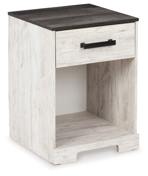 Shawburn - One Drawer Night Stand - Whitewash / Charcoal Gray – Accent Nightstands by Signature Design by Ashley® at Furniture Wholesale Plus , Nashville furniture store