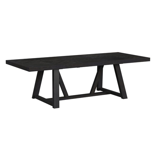 Transcend - Dining Table With 22" Leaf - Charcoal – Dining Tables with Extensions by Elements International at Furniture Wholesale Plus , Nashville furniture store