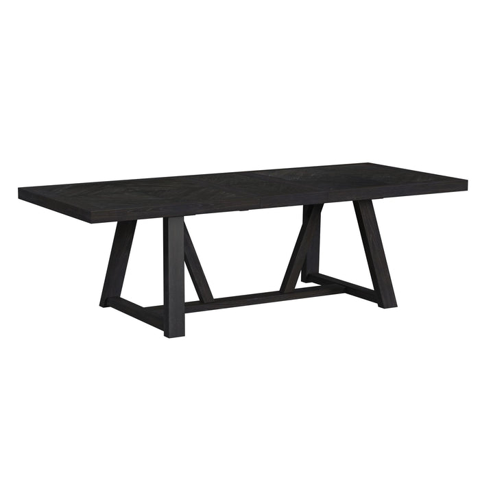 Transcend - Dining Table With 22" Leaf - Charcoal – Dining Tables with Extensions by Elements International at Furniture Wholesale Plus , Nashville furniture store