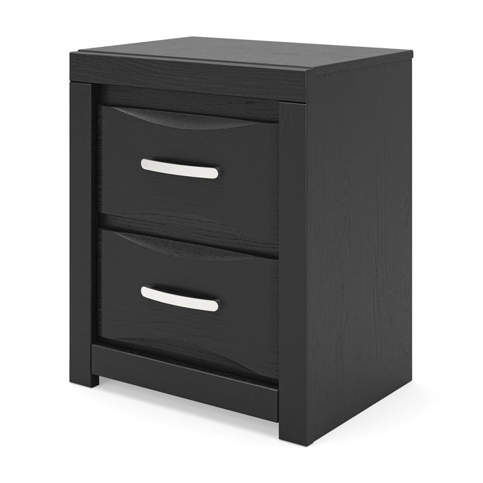 Stabotta - Two Drawer Night Stand - Black – Nightstands w/ Charging Stations by Signature Design by Ashley® at Furniture Wholesale Plus , Nashville furniture store