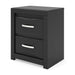 Stabotta - Two Drawer Night Stand - Black – Nightstands w/ Charging Stations by Signature Design by Ashley® at Furniture Wholesale Plus , Nashville furniture store