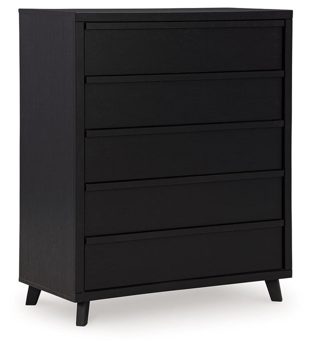 Danziar - Five Drawer Wide Chest - Black – Accent Chests by Signature Design by Ashley® at Furniture Wholesale Plus , Nashville furniture store
