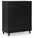 Danziar - Five Drawer Wide Chest - Black – Accent Chests by Signature Design by Ashley® at Furniture Wholesale Plus , Nashville furniture store