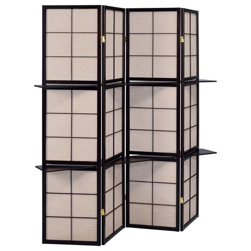 Iggy - 4-Panel Room Divider Folding Shoji Screen - Cappuccino - Premium Room Dividers from CoasterEveryday - Just $209! Shop now at Furniture Wholesale Plus  We are the best furniture store in Nashville, Hendersonville, Goodlettsville, Madison, Antioch, Mount Juliet, Lebanon, Gallatin, Springfield, Murfreesboro, Franklin, Brentwood