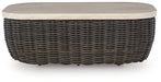 Kimora - Beige / Dark Brown - Rectangular Cocktail Table - Premium Coffee Tables from Signature Design by Ashley® - Just $628! Shop now at Furniture Wholesale Plus  We are the best furniture store in Nashville, Hendersonville, Goodlettsville, Madison, Antioch, Mount Juliet, Lebanon, Gallatin, Springfield, Murfreesboro, Franklin, Brentwood