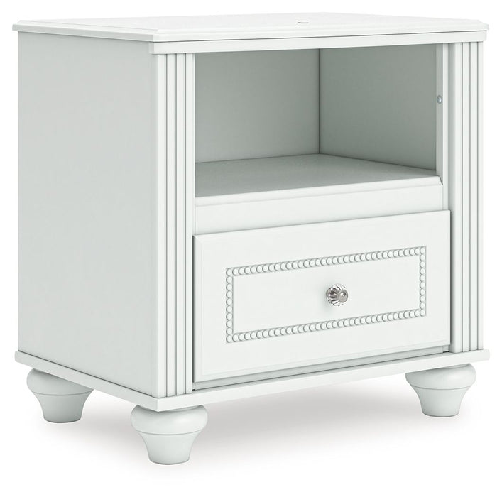 Kozlani - One Drawer Night Stand - White – Nightstands w/ Charging Stations by Signature Design by Ashley® at Furniture Wholesale Plus , Nashville furniture store