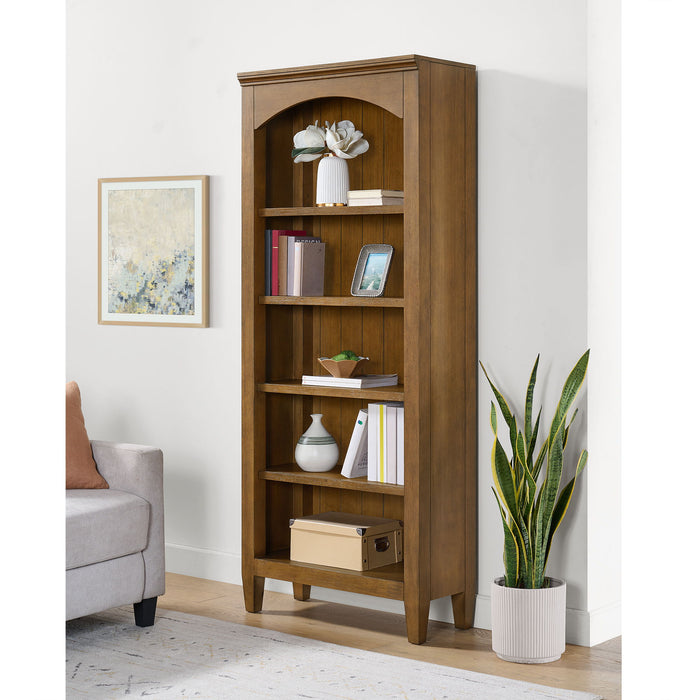 Portico - Open Bookcase - Brown Oak – Standard Bookcases by Elements International at Furniture Wholesale Plus , Nashville furniture store