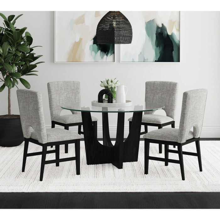 Oregon - 5 Piece Standard Height Dining Set (Round Table And Four Chairs) – 5 Piece Dining Room Sets by Elements International at Furniture Wholesale Plus , Nashville furniture store