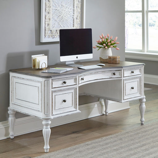 Magnolia Manor - Writing Desk - Antique White & Weathered Bark – Writing Desks by Liberty Furniture at Furniture Wholesale Plus , Nashville furniture store