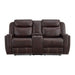 Panther - Motion Loveseat With Console - Neono Brown – Reclining Loveseats by Elements International at Furniture Wholesale Plus , Nashville furniture store