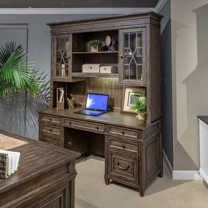 Paradise Valley - Credenza & Hutch - Saddle Brown – Credenzas & Hutches by Liberty Furniture at Furniture Wholesale Plus , Nashville furniture store