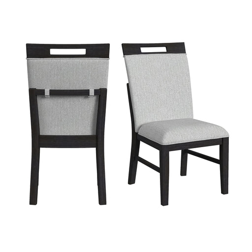 Transcend - Dining Side Chair With Fabric (Set of 2) - Charcoal And Light Gray – Chair Sets by Elements International at Furniture Wholesale Plus , Nashville furniture store