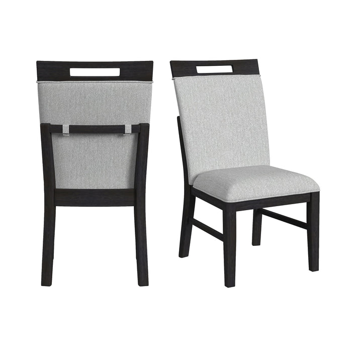 Transcend - Dining Side Chair With Fabric (Set of 2) - Charcoal And Light Gray – Chair Sets by Elements International at Furniture Wholesale Plus , Nashville furniture store