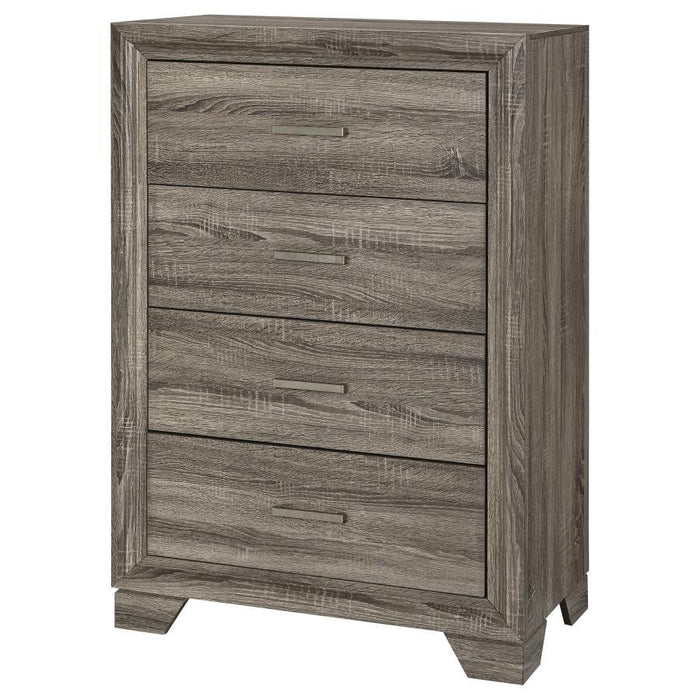Wright - 4-Drawer Chest Of Drawers - Brown Oak – Accent Chests by Coaster Fine Furniture at Furniture Wholesale Plus , Nashville furniture store