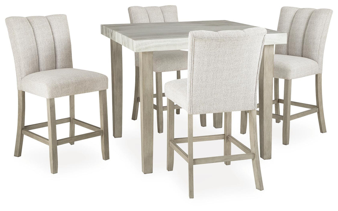 Larawyn - 5 Pc. - Counter Height Dining Table And 4 Barstools - Bisque – 5 Piece Dining Room Sets by Signature Design by Ashley® at Furniture Wholesale Plus , Nashville furniture store