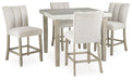 Larawyn - 5 Pc. - Counter Height Dining Table And 4 Barstools - Bisque – 5 Piece Dining Room Sets by Signature Design by Ashley® at Furniture Wholesale Plus , Nashville furniture store