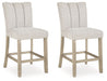 Larawyn - Upholstered Barstool (Set of 2) - Bisque – Stool Sets by Signature Design by Ashley® at Furniture Wholesale Plus , Nashville furniture store