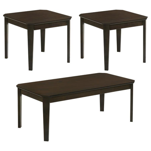 Amaro - 3 Piece Coffee And End Table Set - Dark Brown - Premium Table Sets from CoasterEssence - Just $309! Shop now at Furniture Wholesale Plus  We are the best furniture store in Nashville, Hendersonville, Goodlettsville, Madison, Antioch, Mount Juliet, Lebanon, Gallatin, Springfield, Murfreesboro, Franklin, Brentwood