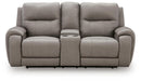 Real Moments - Power Reclining Loveseat With Audio Seating - Ash – Reclining Loveseats by Signature Design by Ashley® at Furniture Wholesale Plus , Nashville furniture store
