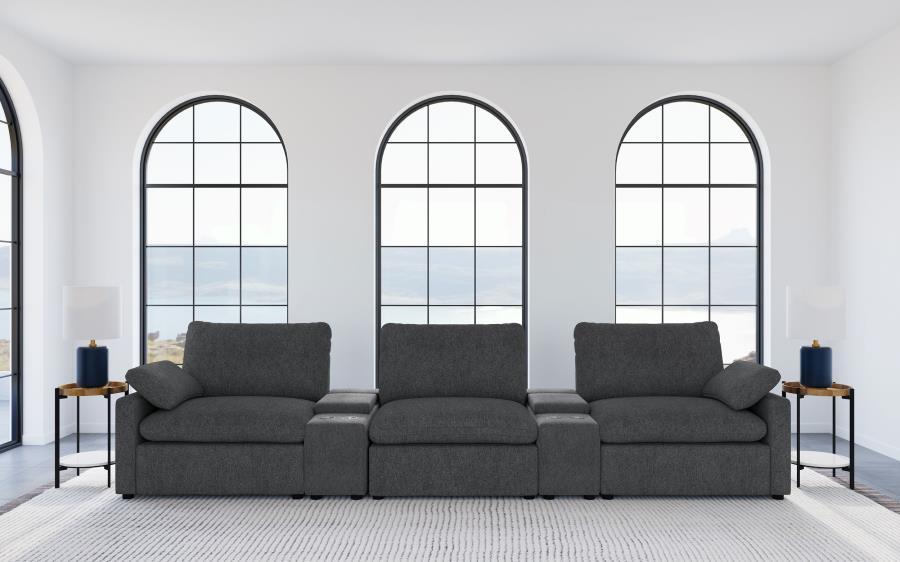 Collins - 5-Piece Power Reclining Home Theater Seating – Reclining Sectionals by Coaster Fine Furniture at Furniture Wholesale Plus , Nashville furniture store