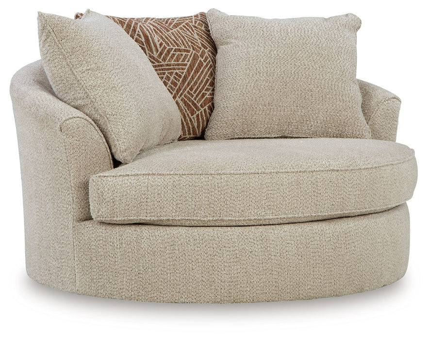 Steelwater Retreat - Oversized Swivel Accent Chair - Latte – Swivel Chairs by Benchcraft® at Furniture Wholesale Plus , Nashville furniture store