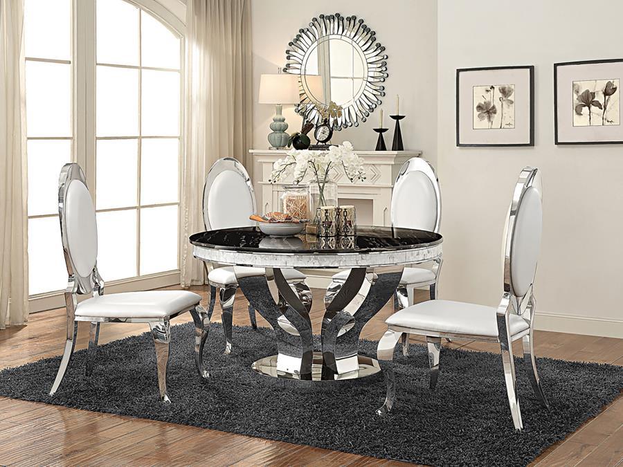 Anchorage - Round Glass Top Dining Table - Chrome - Premium Dining Tables from CoasterElevations - Just $1309! Shop now at Furniture Wholesale Plus  We are the best furniture store in Nashville, Hendersonville, Goodlettsville, Madison, Antioch, Mount Juliet, Lebanon, Gallatin, Springfield, Murfreesboro, Franklin, Brentwood