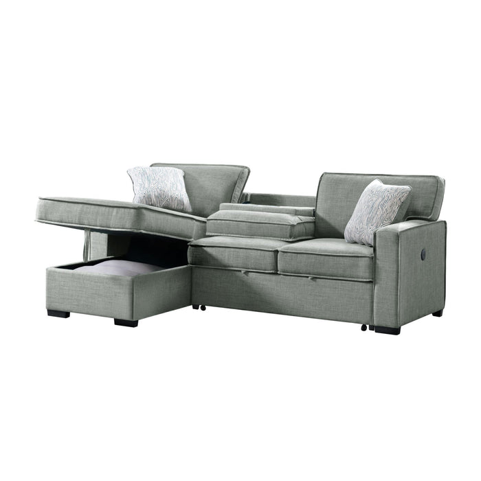 Caracas - Sectional Sleeper Chofa With Pull Bed, Drop Table & USB – Sleeper Sectionals by Elements International at Furniture Wholesale Plus , Nashville furniture store