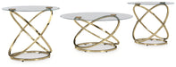 Crimonti - Occasional Table Set (Set of 3) - Champagne – Table Sets by Signature Design by Ashley® at Furniture Wholesale Plus , Nashville furniture store
