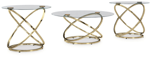 Crimonti - Occasional Table Set (Set of 3) - Champagne – Table Sets by Signature Design by Ashley® at Furniture Wholesale Plus , Nashville furniture store