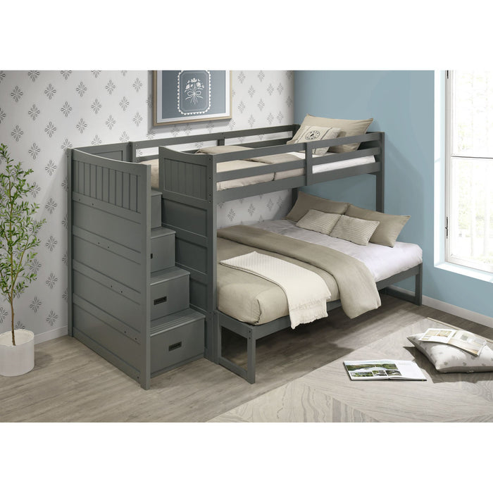 Sami - Step Bunk With Left Headboard – Bunk Beds by Elements International at Furniture Wholesale Plus , Nashville furniture store