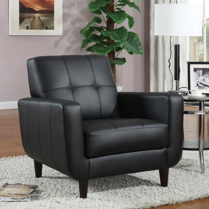 Aaron - Upholstered Track Arm Tufted Accent Chair - Black - Premium Accent Chairs from CoasterEssence - Just $469! Shop now at Furniture Wholesale Plus  We are the best furniture store in Nashville, Hendersonville, Goodlettsville, Madison, Antioch, Mount Juliet, Lebanon, Gallatin, Springfield, Murfreesboro, Franklin, Brentwood