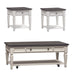 Allyson Park - 3 Piece Table Set - Wirebrushed White / Charcoal – Table Sets by Liberty Furniture at Furniture Wholesale Plus , Nashville furniture store