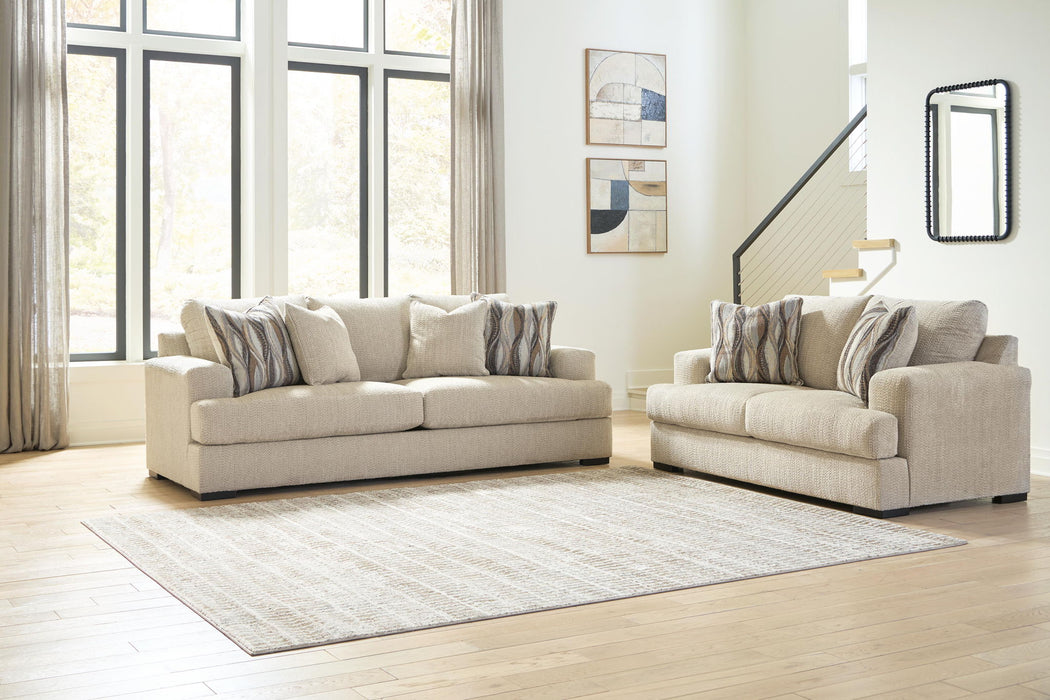 Lofwood - 2 Pc. - Sofa And Loveseat - Oatmeal – Stationary Sofas & Loveseats by Signature Design by Ashley® at Furniture Wholesale Plus , Nashville furniture store