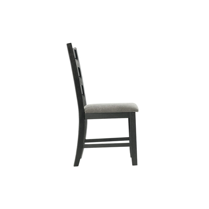 Martin - Dining Side Chair With Gray Fabric (Set of 2) - Black Finish – Chair Sets by Elements International at Furniture Wholesale Plus , Nashville furniture store
