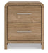 Gramburg - Two Drawer Night Stand - Warm Natural Brown – Nightstands w/ Charging Stations by Signature Design by Ashley® at Furniture Wholesale Plus , Nashville furniture store