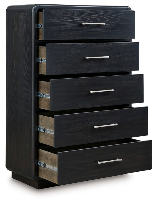 Rowanbeck - Five Drawer Chest - Black – Accent Chests by Signature Design by Ashley® at Furniture Wholesale Plus , Nashville furniture store