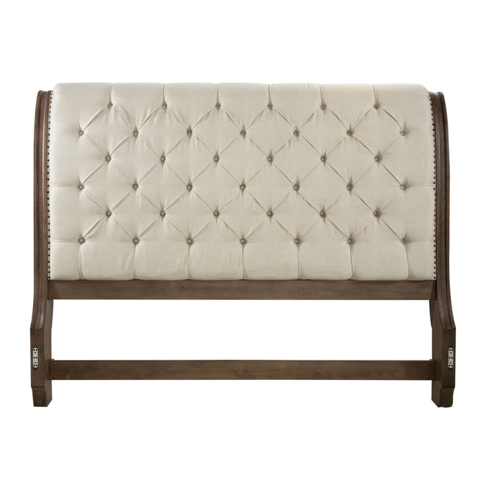 Americana Farmhouse - Upholstered Sleigh Headboard – Upholstered Headboards by Liberty Furniture at Furniture Wholesale Plus , Nashville furniture store