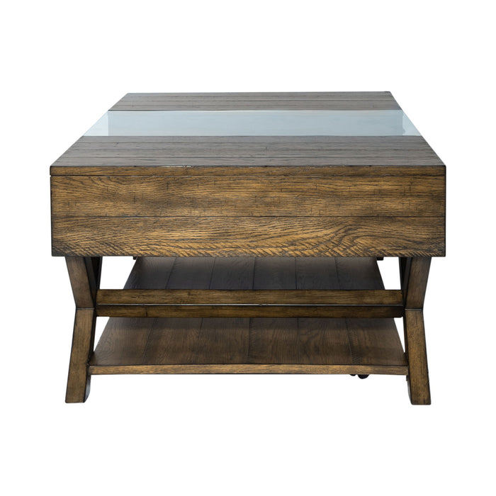 Lennox - Display Cocktail Table - Weathered Chestnut – Cocktail Tables by Liberty Furniture at Furniture Wholesale Plus , Nashville furniture store