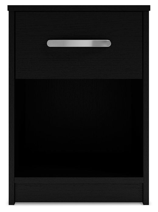 Finch - One Drawer Night Stand - Black – Accent Nightstands by Signature Design by Ashley® at Furniture Wholesale Plus , Nashville furniture store