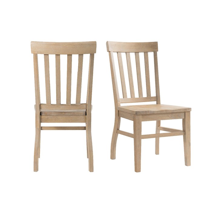 Lakeview - Slat Back Side Chair (Set of 2) - Natural Finish – Chair Sets by Elements International at Furniture Wholesale Plus , Nashville furniture store