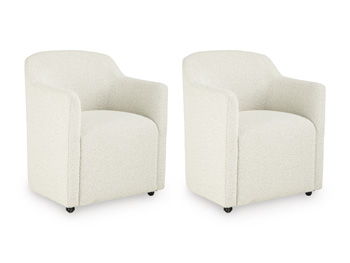 Radkin - Dining Upholstered Arm Chair (Set of 2) - Off White – Chair Sets by Signature Design by Ashley® at Furniture Wholesale Plus , Nashville furniture store