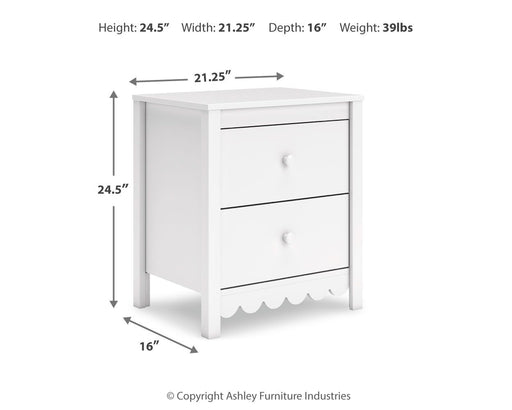Hallityn - Two Drawer Night Stand - White – Nightstands by Signature Design by Ashley® at Furniture Wholesale Plus , Nashville furniture store