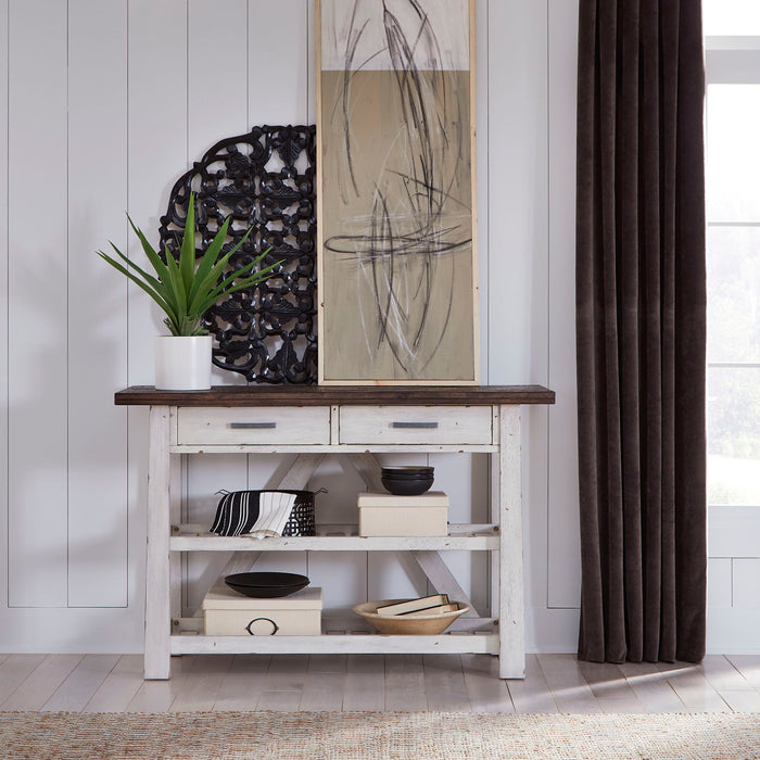 Farmhouse - Server - Two Tone White / Wood Tone – Servers by Liberty Furniture at Furniture Wholesale Plus , Nashville furniture store