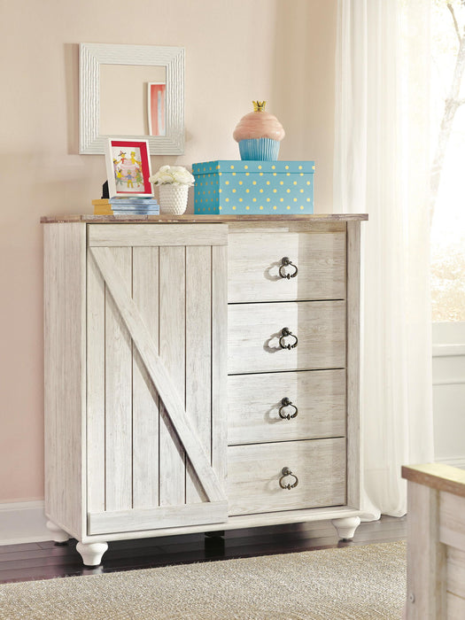 Willowton - Dressing Chest - Whitewash – Accent Chests by Signature Design by Ashley® at Furniture Wholesale Plus , Nashville furniture store