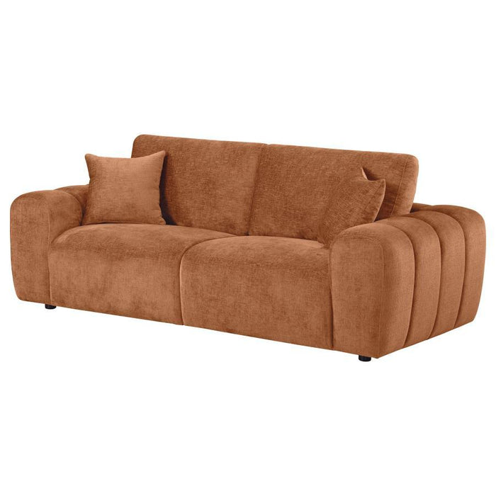 Burnett - Chenille Upholstered Wide Arm Sofa – Stationary Sofas by Coaster Fine Furniture at Furniture Wholesale Plus , Nashville furniture store