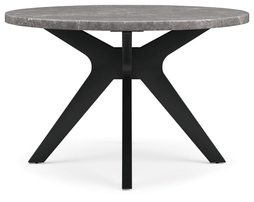 Glinari - Round Dining Room Table - Taupe / Black – Dining Tables by Signature Design by Ashley® at Furniture Wholesale Plus , Nashville furniture store