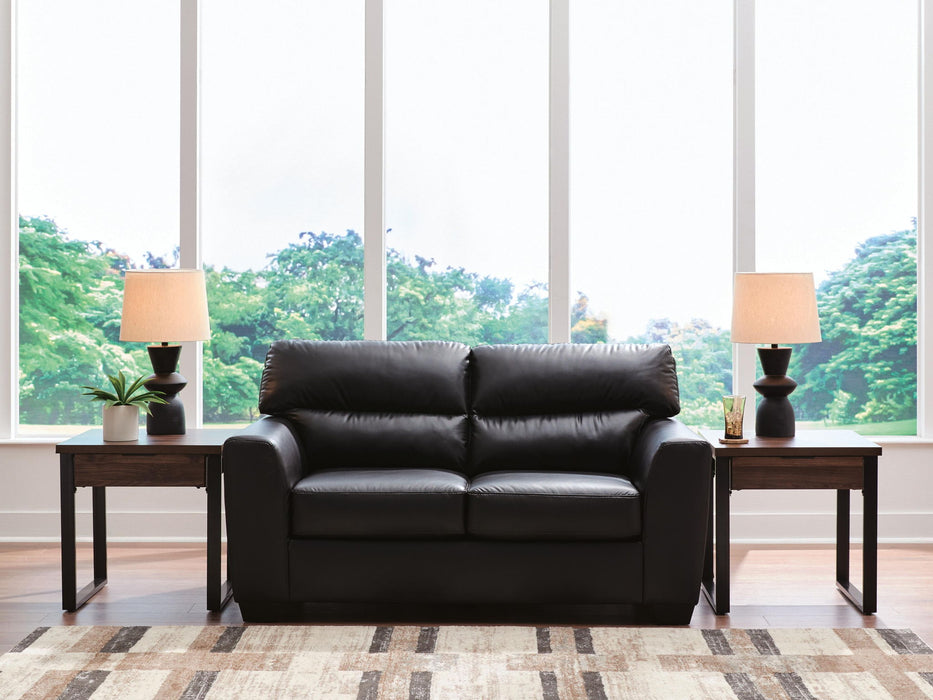 Glennbre - Loveseat - Midnight – Stationary Loveseats by Signature Design by Ashley® at Furniture Wholesale Plus , Nashville furniture store