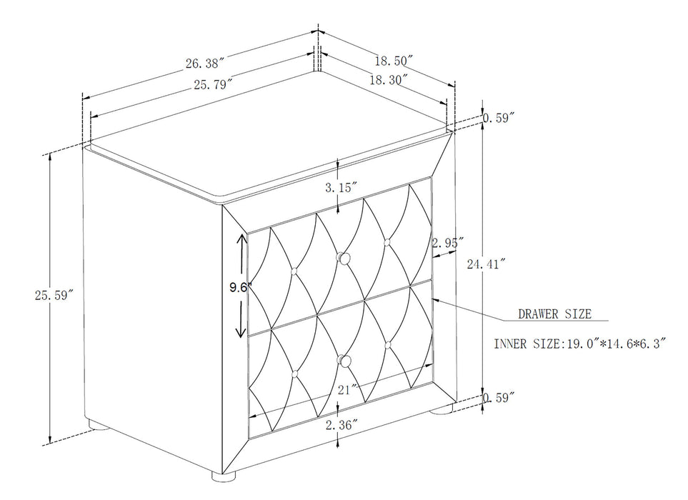 Annabelle - Nightstand - Premium Accent Nightstands from Crown Mark - Just $209! Shop now at Furniture Wholesale Plus  We are the best furniture store in Nashville, Hendersonville, Goodlettsville, Madison, Antioch, Mount Juliet, Lebanon, Gallatin, Springfield, Murfreesboro, Franklin, Brentwood