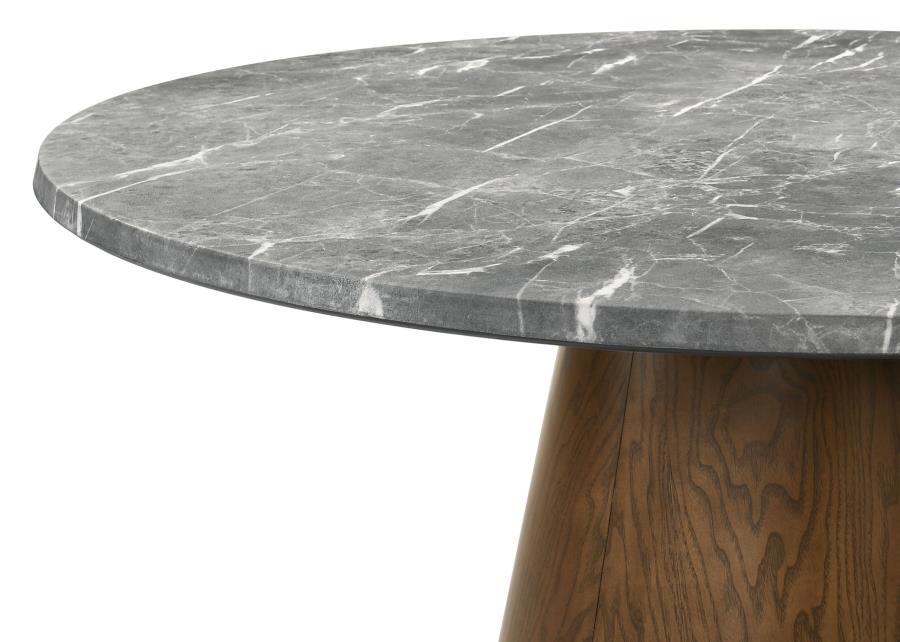 Franklin - 59" Round Dining Table - Gray And Dark Oak – Dining Tables by Coaster Fine Furniture at Furniture Wholesale Plus , Nashville furniture store