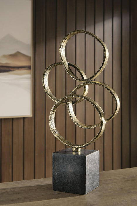Wellcott - Sculpture - Gold Finish / Black – Sculptures & Figurines by Signature Design by Ashley® at Furniture Wholesale Plus , Nashville furniture store